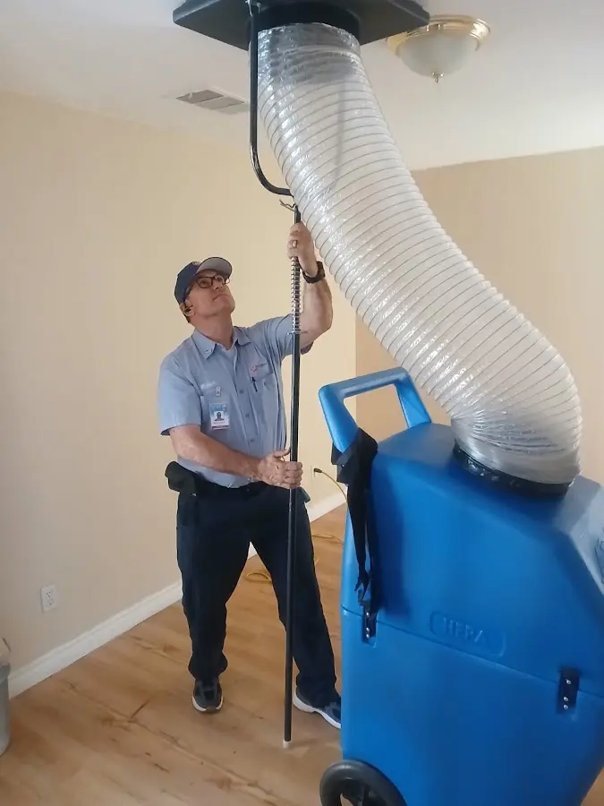 Mini Split Installation technician using HEPA equipment in South Whittier
